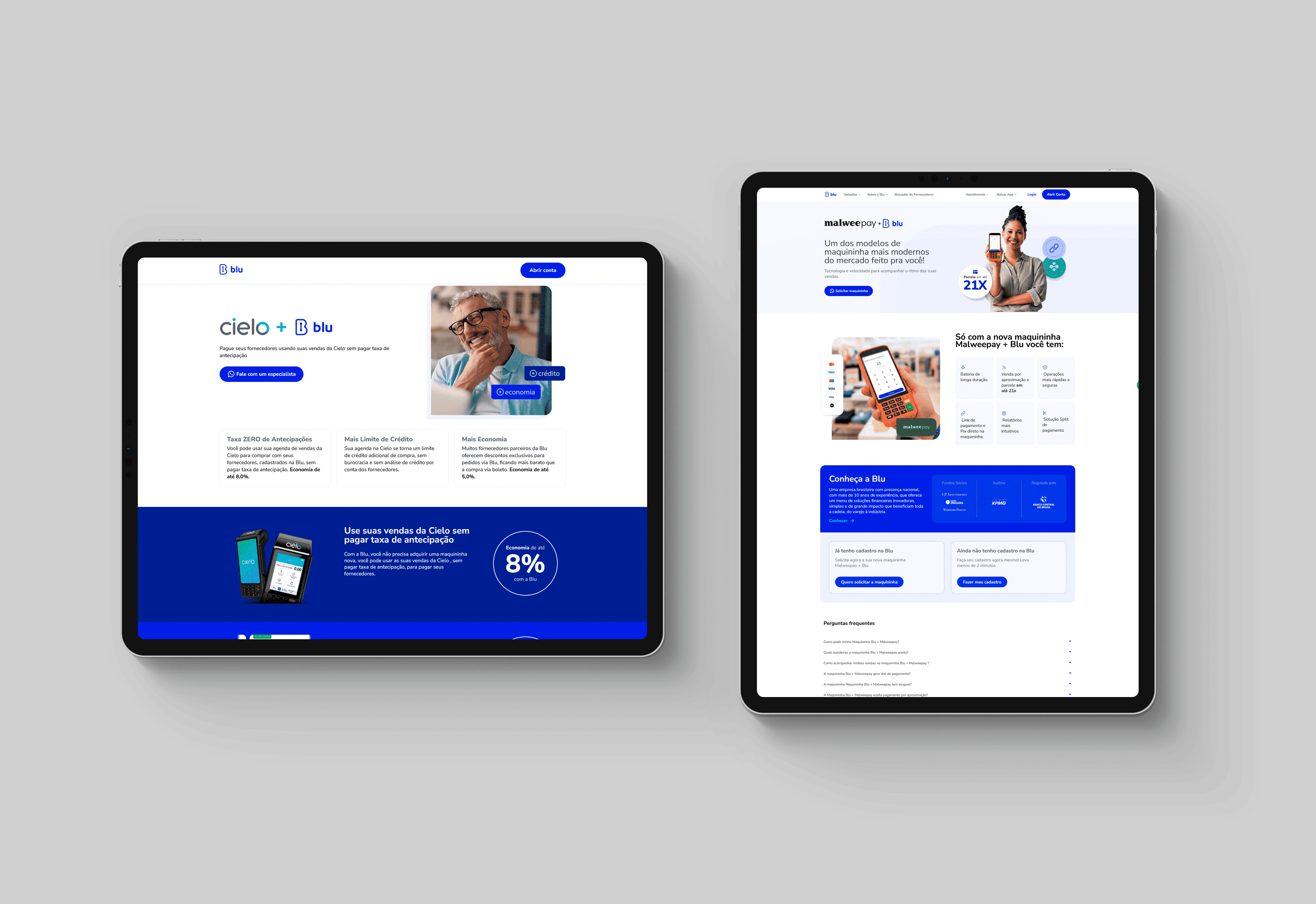 Mockup do case Parcerias Cielo + Malwee